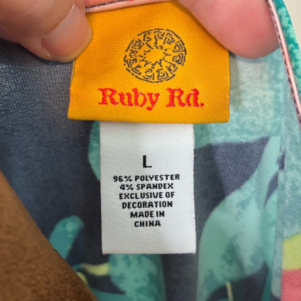 Ruby Rd. Floral Open Sleeve Colorful Top NWT - Picture 9 of 10